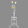 8703/3 (2) Белый Светильник бытовой напольный  (Торшер -  стеклянный столик, на 3 ламп. 220W 15W E27