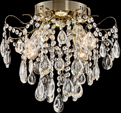 AU32010/4-400 AB+LED Люстра Хрусталь, E14*40*4+LED*4*2W бронза
