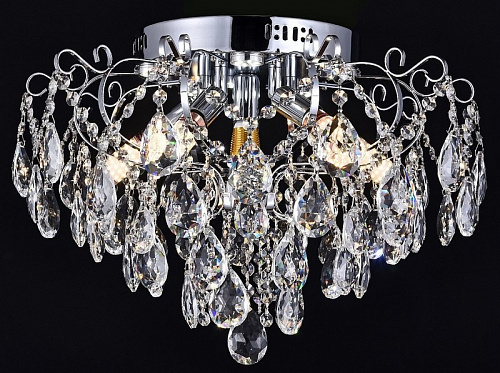 30026/6 CH+WT GLASS Светильник 6*Е14*60W+18W LED ПДУ