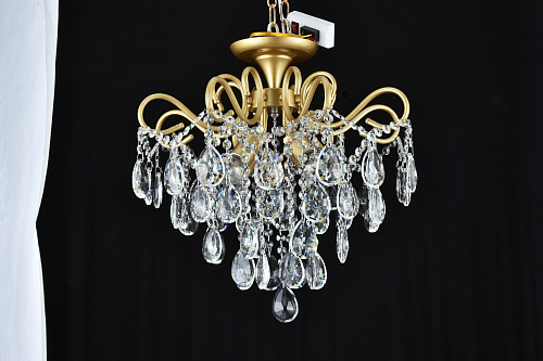 AU3916/4-450  MATT GOLD+CR Люстра Хрусталь,  матовае золото хром, E27*4*60W