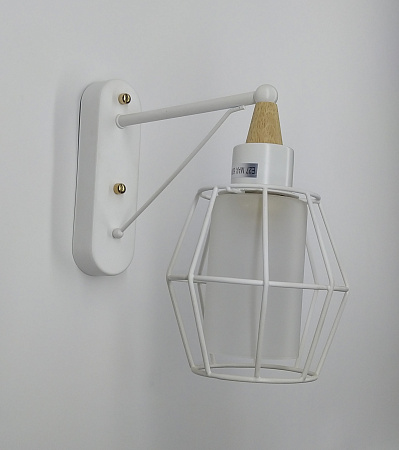 AU1813/1 WH+FGD Бра, белый+золото, Е27 1х60W