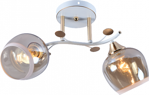 AU11403/2 WH+FGD Люстра, белый+французское золото, Е27 2х60W