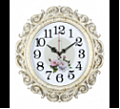 4126-003 (5) Часы настенные круг ажурный d=40,5см, корпус белый с золотом "Нежные пионы" "Рубин"