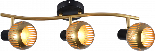 AU21101/3 BK+GOLD Спот Е14 3х11W Черный+Золото