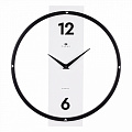3330-001 (10)  Часы настенные  металл+ дерево, круг 30,5 см, черный+белый "Time" Рубин