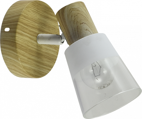 AU21603/1 WOOD+WH Спот, 170*100*140, белый+дерево, Е14 1х40W