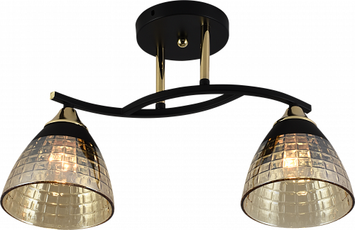 AU11231/2 BK+FGD Светильник потолочный E27 2*60W Черный + золото