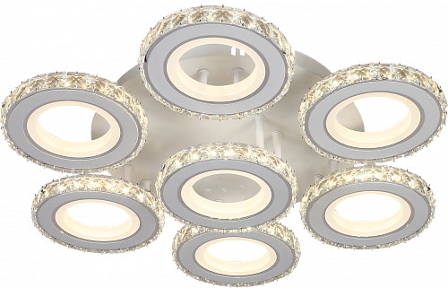 AU61114/6+1 WH+CR Светильник LED Белый+хром 224W+12W 3000-6000K DIMMER ПДУ Ø565*120