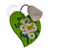 973/1 green (10) (1)  Светильник бытовой настенный с часами для детской комнаты "Сердце" (220V 20W E