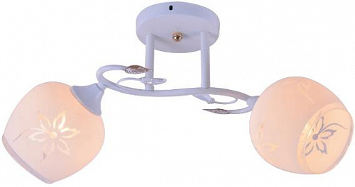 AU3512/2 WH+FGD Светильник потолочный E27 2*60W Матовый белый+Золото