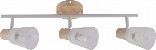 AU21603/3 WOOD+WH Спот, 560*100*175, белый+дерево, Е14 3х40W