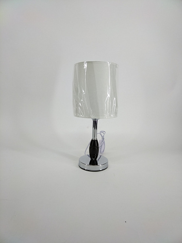 AU91908/1 PC+BLACK, Лампа настольная, Е27*1*60W, блестящий хром+черный