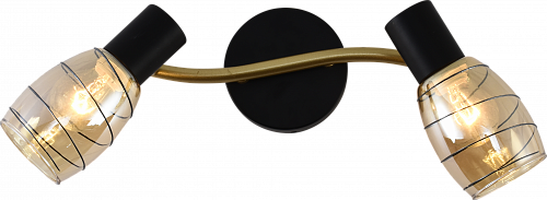 AU22201/2 BK+GOLD Спот Черный +  Золото 420*350*350  E14 2*40W 
