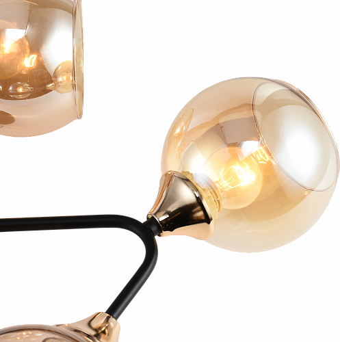 AU11102/6 BK+FGD Светильник потолочный E27 6*60W Черный + Золото