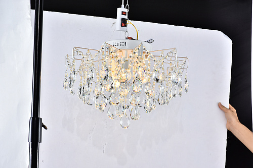 AU3918/5-500  WH+GOLD PN+LED Люстра Хрусталь,  белая патина+золото, E27*5*60W+LED*5*2W