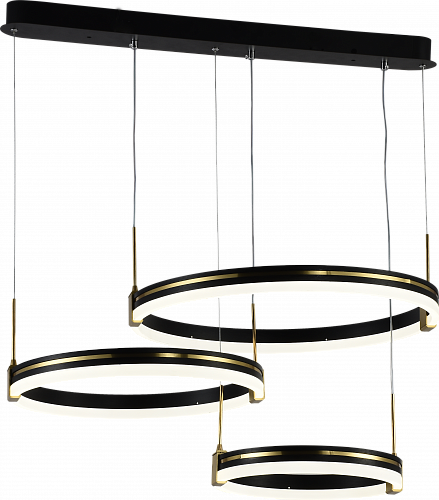 AU61233/3 GOLD+BK Подвес Кольца рядные LED Черный+Золото 138W 3000-6000K DIMMER ПДУ