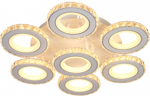 AU61114/6+1 WH+CR Светильник LED Белый+хром 224W+12W 3000-6000K DIMMER ПДУ Ø565*120