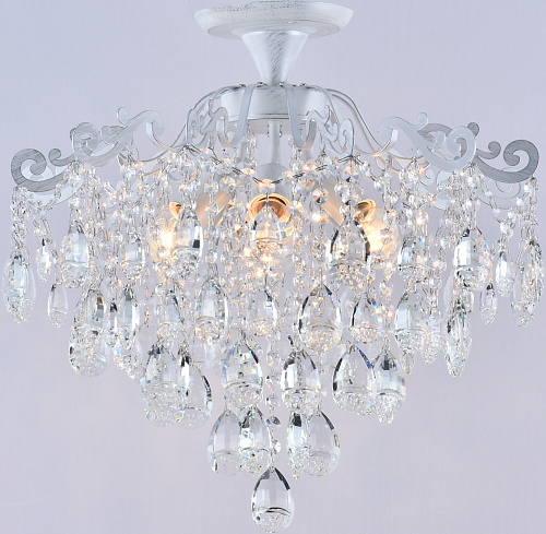 AU31609/6-500 WH+SILVER PN Люстра Хрусталь, Ø500*510,  белая патина+серебро,  E27*6*60W