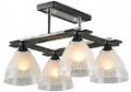 Люстра потолочная LOTER 1152/4C E27*4*60W венге/хром/прозрачный с напылением