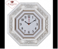 5045-101G (5) Часы настенные восьмиугольные 45х45см, корпус белый с серебром "Объем" "Рубин"