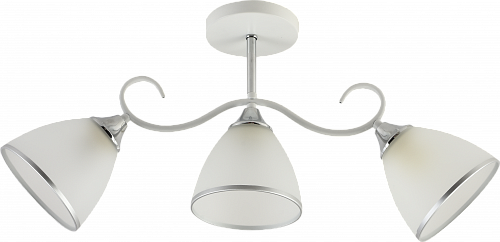 AU11619/3 WH+CR Люстра, 610*135*285, белый+хром,  Е27 3х60W