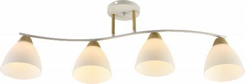 AU12115/4 WH+WOOD Светильник потолочный, E27*60*4 Белый+Дерево
