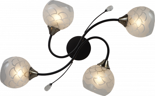 AU11601/4 BK+AB Люстра, 660*430*245, черный+античная бронза, Е27 4х60W