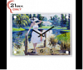 2535-324 (10) Часы настенные "Масло. Девушка на озере" "21 Bek"