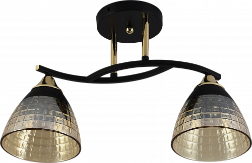 AU11231/2 BK+FGD Светильник потолочный E27 2*60W Черный + золото