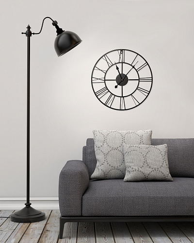 Часы Black Metal Clock 40x40 Арт.79806