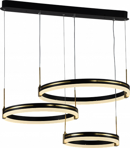 AU61233/3 GOLD+BK Подвес Кольца рядные LED Черный+Золото 138W 3000-6000K DIMMER ПДУ