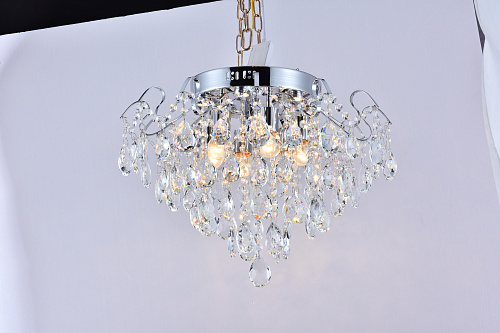 AU3902/6-500CR+LED Люстра Хрусталь, хром, Пульт ДУ, E27*6*60W+LED*6*2W