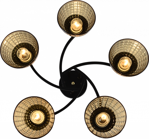 AU11231/5 BK+FGD Светильник потолочный E27 5*60W Черный + золото