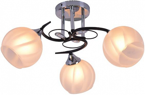 AU3536/3 BK+CR Светильник потолочный E27 3*60W Матовый черный+Хром