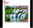 2535-133 (10) Часы настенные "Водопад и цветущая сакура" "21 Bek"