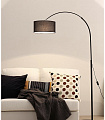 AU4211 BK Светильник напольный ,  ЧЕРНЫЙ металл/текстиль E27*1*60W 