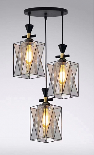 AU41828/3 BK Подвес, 3*E27*60W, Черный 48*18*26