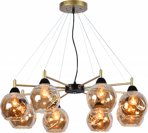 AU81401/8 GOLD+BK Люстра, золото+черный, Е27 8х60W