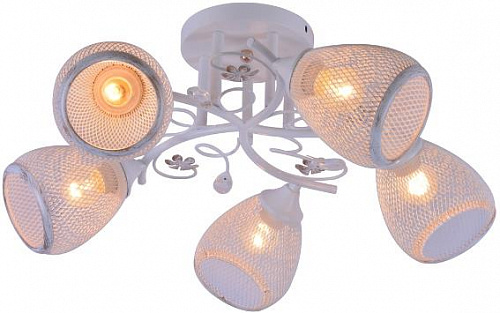 AU3507/5 WH+FGD Светильник потолочный E27 5*60W Матовый белый+Золото