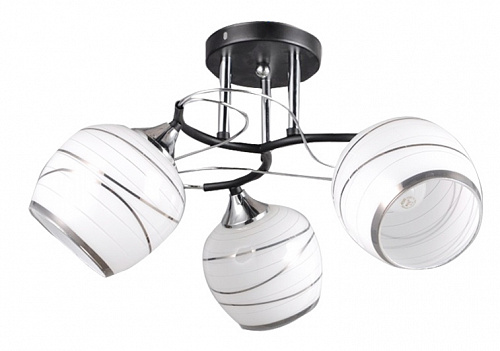 AU31030A/3 CR+BK Светильник потолочный E27 3*60W Черный/Хром