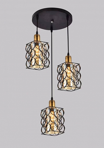 AU41813/3 BK Подвес, 3*E27*60W, Черный 45*16*25