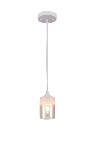 Подвес KENNY 3108/1P E27*1*60W белый/хром/белый/прозрачный