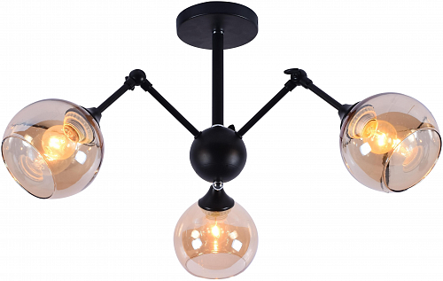 AU1919/3 BK+CR Люстра, черный, Е27 3х60W