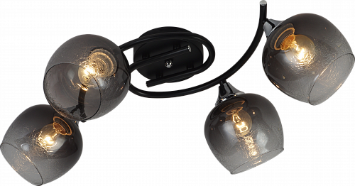 AU11605/4 BK+CR Люстра, 630*280*190, черный+хром, Е27 4х60W