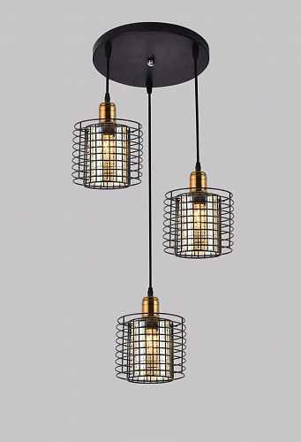 AU41815/3 BK Подвес, 3*E27*60W, Черный 55*19*25