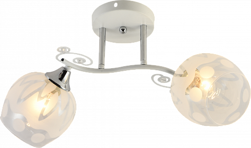 AU11607/2 WH+CR Люстра, 470*200*250, белый+хром, Е27 2х60W