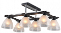 Люстра потолочная LOTER 1152/6C E27*6*60W венге/хром/прозрачный с напылением