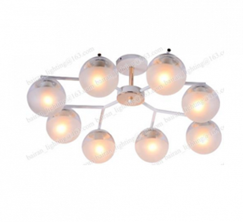 AU11120/8 WH+FGD Светильник потолочный E27 8*60W Матовый белый+Золото