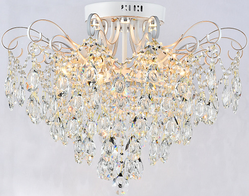 AU31614/6-620 WH+GOLD PN Люстра Хрусталь, Ø620*500,  белая патина+золото,  E27*6*60W