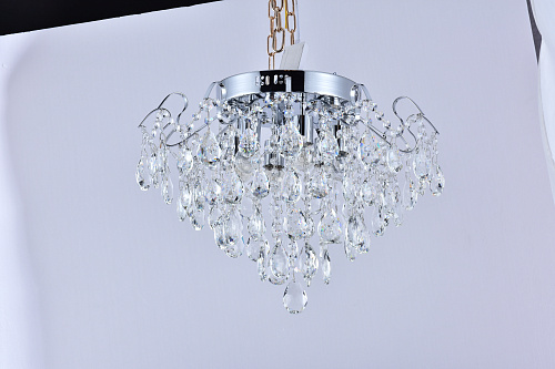AU3902/6-500CR+LED Люстра Хрусталь, хром, Пульт ДУ, E27*6*60W+LED*6*2W